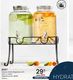 Stokes DUET Double Drink Dispenser with Lids, 4 L each offer