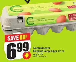 FreshCo Compliments Organic Large Eggs 12 pk offer