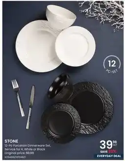 Stokes STONE 12-Pc Porcelain Dinnerware Set offer