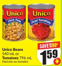 FreshCo Unico Beans 540mL or Tomatoes 796mL offer