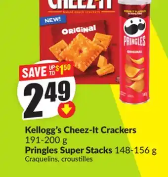 FreshCo Kellogg's Cheez-It Crackers 191-200 g Pringles Super Stacks 148-156 g offer