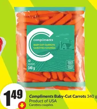 FreshCo Compliments Baby-Cut Carrots 340 g Product of USA offer