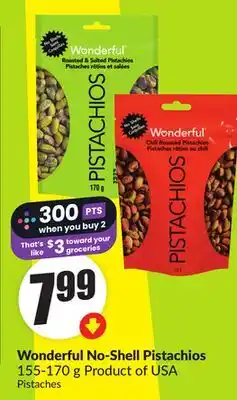 FreshCo Wonderful No-Shell Pistachios 155-170 g Product of USA offer