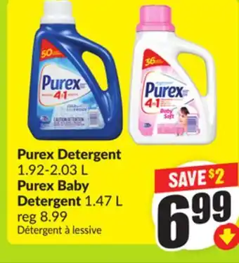 FreshCo Purex Detergent 1.92-2.03L Purex Baby Detergent 1.47L offer