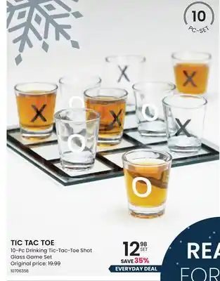 Stokes TIC TAC TOE 10-Pc Drinking Tic-Tac-Toe Shot Glass Game Set offer