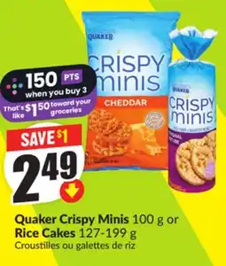 Chalo FreshCo Quaker Crispy Minis 100 g or Rice Cakes 127-199 g offer