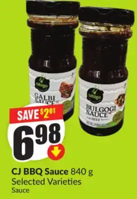 Chalo FreshCo CJ BBQ Sauce 840 g Selected Varieties offer