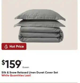 Sleep Country Silk & Snow Relaxed Linen Duvet Cover Set offer