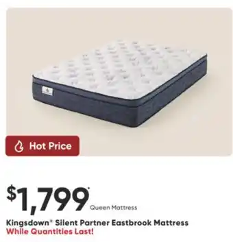 Sleep Country Kingsdown Silent Partner Eastbrook Mattress offer