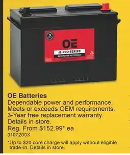 PartSource OE+ Batteries offer