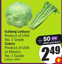 Chalo FreshCo Iceberg Lettuce Product of USA No. 1 Grade Celery Product of USA or Mexico No. 1 Grade offer