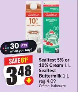 Chalo FreshCo Sealtest 5% or 10% Cream 1 L Sealtest Buttermilk 1 L offer