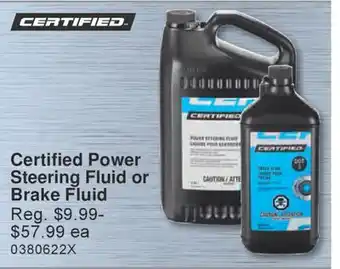 PartSource Certified Power Steering Fluid or Brake Fluid offer