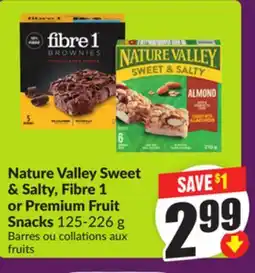 Chalo FreshCo Nature Valley Sweet & Salty, Fibre 1 or Premium Fruit Snacks 125-226 g offer