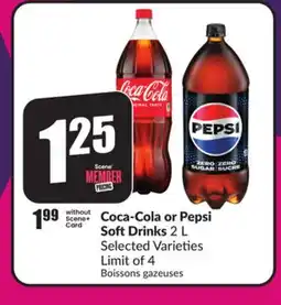 Chalo FreshCo Coca-Cola or Pepsi Soft Drinks 2 L Selected varieties offer