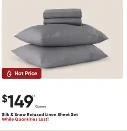 Sleep Country Silk & Snow Relaxed Linen Sheet Set offer