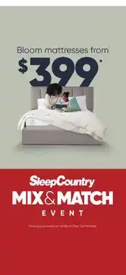 Sleep Country Bloom Mattresses offer