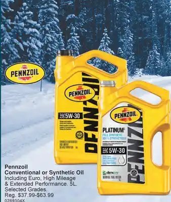 PartSource Pennzoil Conventional or Synthetic Oil offer