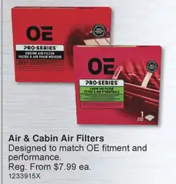 PartSource OE Air & Cabin Air Filters offer