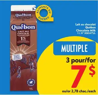 Walmart Quebon Chocolate Milk offer