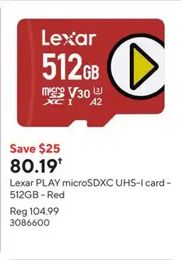 Staples Lexar PLAY microSDXC UHS-I card - 512GB - Red offer