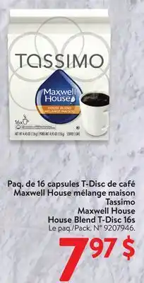 Walmart Tassimo Maxxwell House House Blend T-Disc 16 offer