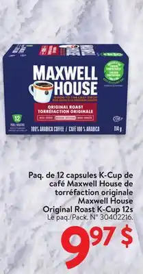 Walmart Maxwell House Original Roast K-Cups 12s offer