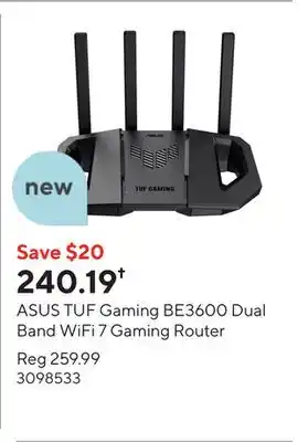 Staples ASUS TUF Gaming BE3600 Dual Band WiFi 7 Gaming Router offer