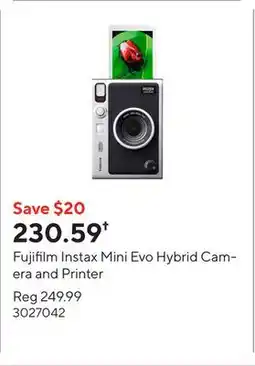 Staples Fujifilm Instax Mini Evo Hybrid Camera and Printer offer