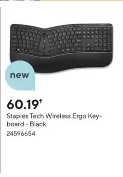 Staples Staples Tech Wireless Ergo Keyboard - Black offer