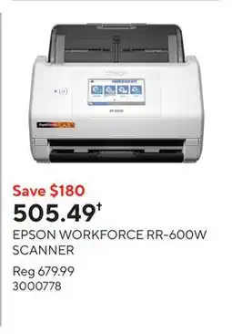 Staples EPSON WORKFORCE RR-600W SCANNER offer