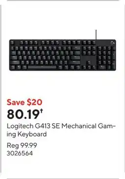 Staples Logitech G413 SE Mechanical Gaming Keyboard offer