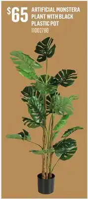 Canac Artificial Monstera Plant with Black Plastic Pot offer