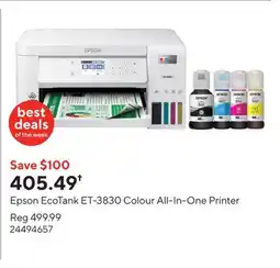 Staples Epson EcoTank ET-3830 Colour All-In-One Printer offer