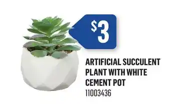 Canac Artificial Succulent Plant with White Cement Pot offer