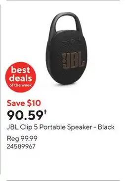 Staples JBL Clip 5 Portable Speaker - Black offer