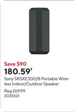 Staples Sony SRSXE300/B Portable Wireless Indoor/Outdoor Speaker offer