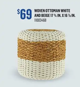 Canac Woven Ottoman White and Beige 19in. x 16 7/8 in offer