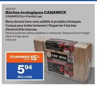 Patrick Morin CANAWICK Eco-Friendly Logs offer