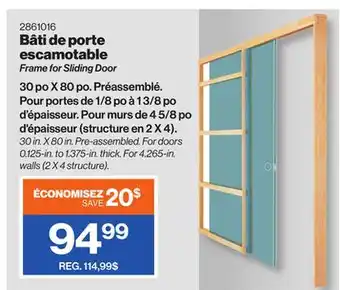 Patrick Morin Frame for Sliding Door offer