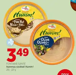 Avril FONTAINE SANTÉ hummus cocktail Humm! offer