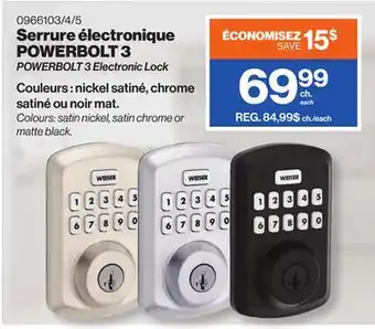 Patrick Morin POWERBOLT 3 Electronic Lock offer