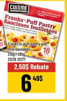 Mayrand Franks in puff pastry and mini sausages offer