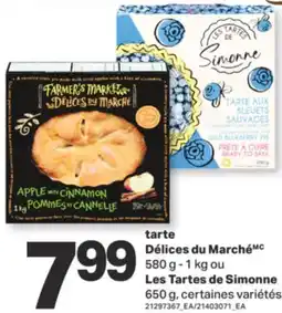 L'Intermarché TARTE DÉLICES DU MARCHÉMC 580G-1KG OU LES TARTES DE SIMONNE 650G offer