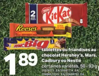 L'Intermarché TABLETTES OU FRIANDISES AU CHOCOLAT HERSHEY'S, MARS, CADBURY OU NESTLÉ, 50-93G offer