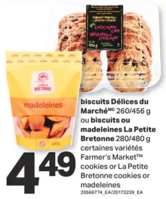 L'Intermarché BISCUITS DELICES DU MARCHE,260/456G OU BISCUITS OU MADELEINES LA PETITE BRETONNE 280/480G offer