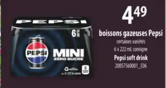 L'Intermarché BOISSONS GAZEUSES PEPSI, 6 x 222 mL consigne offer