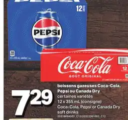 L'Intermarché BOISSONS GAZEUSES COCA-COLA, PEPSI OU CANADA DRY, 12 x 355 mL (consigne) offer