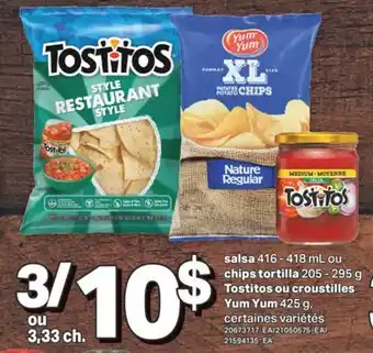 L'Intermarché SALSA 416 - 418 ML OU CHIPS TORTILLA 205 - 295 G TOSTITOS OU CROUSTILLES YUM YUM 425 G offer