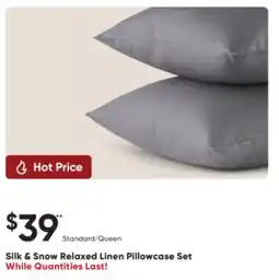 Dormez Vous Silk & Snow Relaxed Linen Pillowcase Set offer